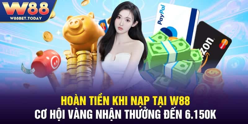 Hoàn Tiền Khi Nạp Tại W88 Cơ Hội Vàng Nhận Thưởng Đến 6.150K