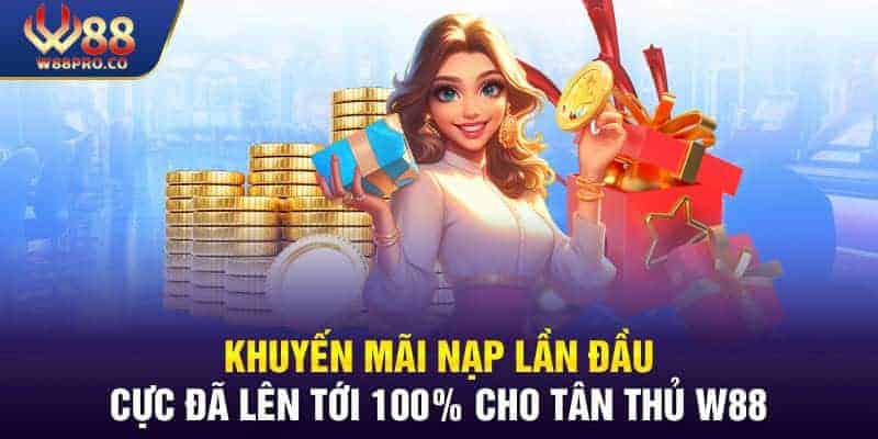 Khuyến Mãi Nạp Lần Đầu Cực Đã Lên Tới 100% Cho Tân Thủ W88